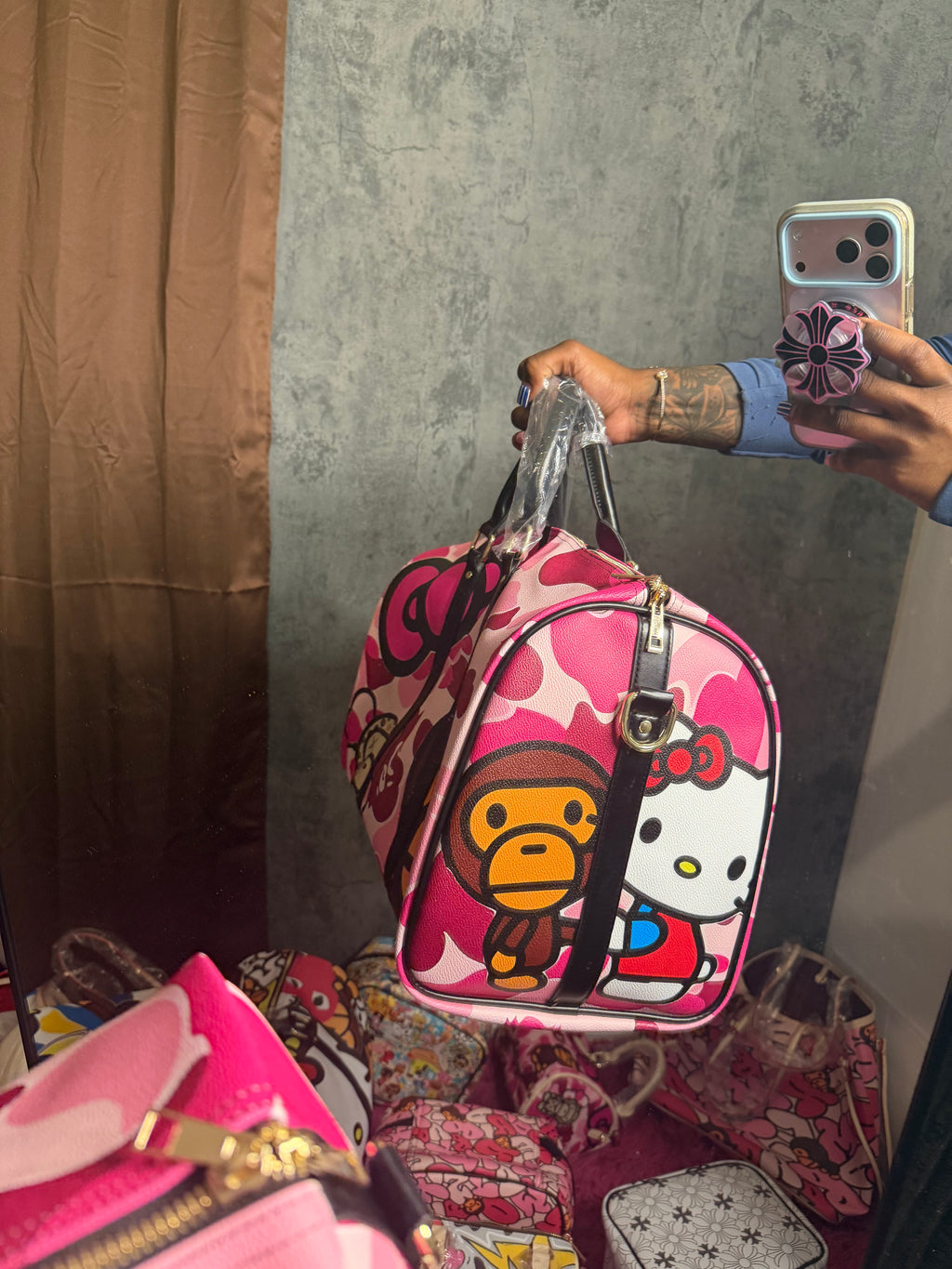 Pink HK x Baby milo duffle bag