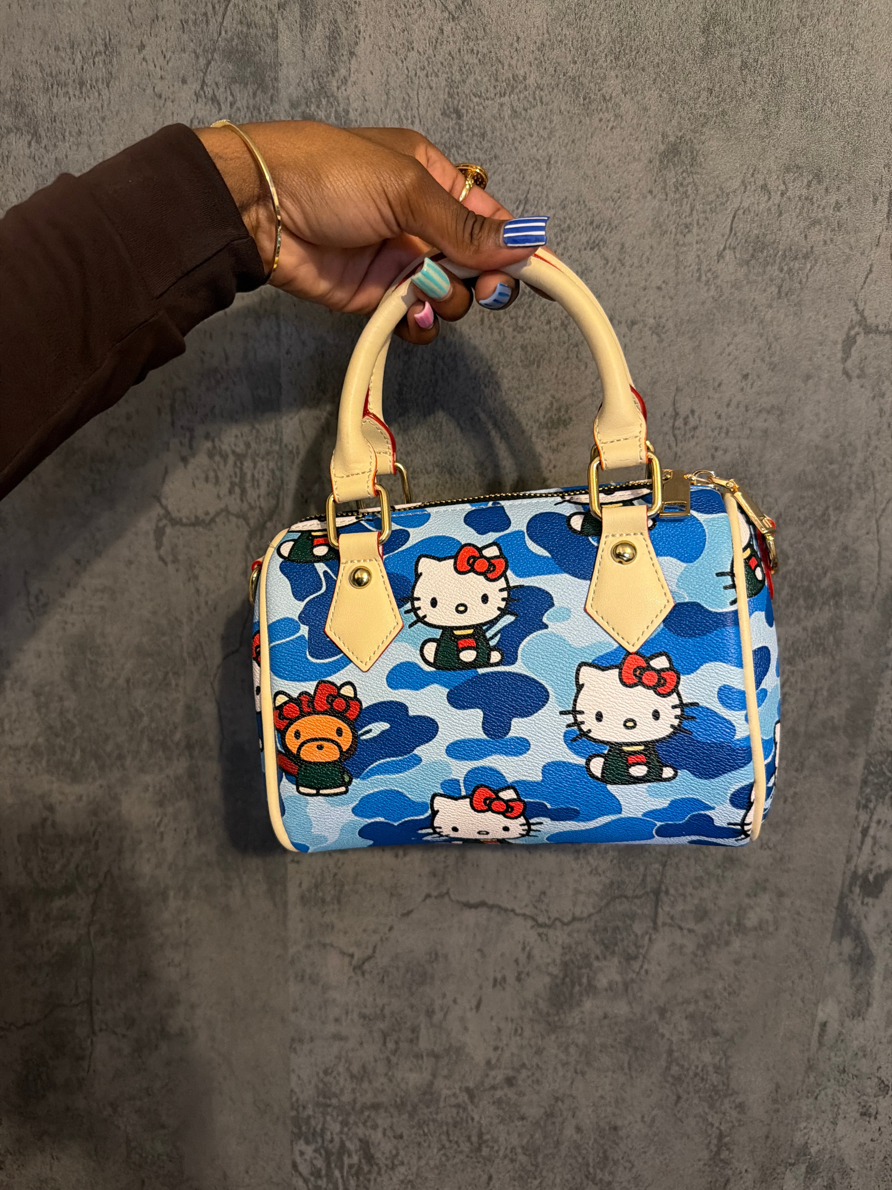 Blue HK Camo Pillow Bag