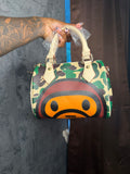 green camo x baby milo pillow bag