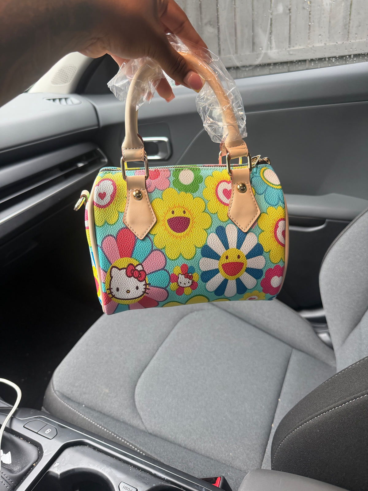 HK x flower pillow purse