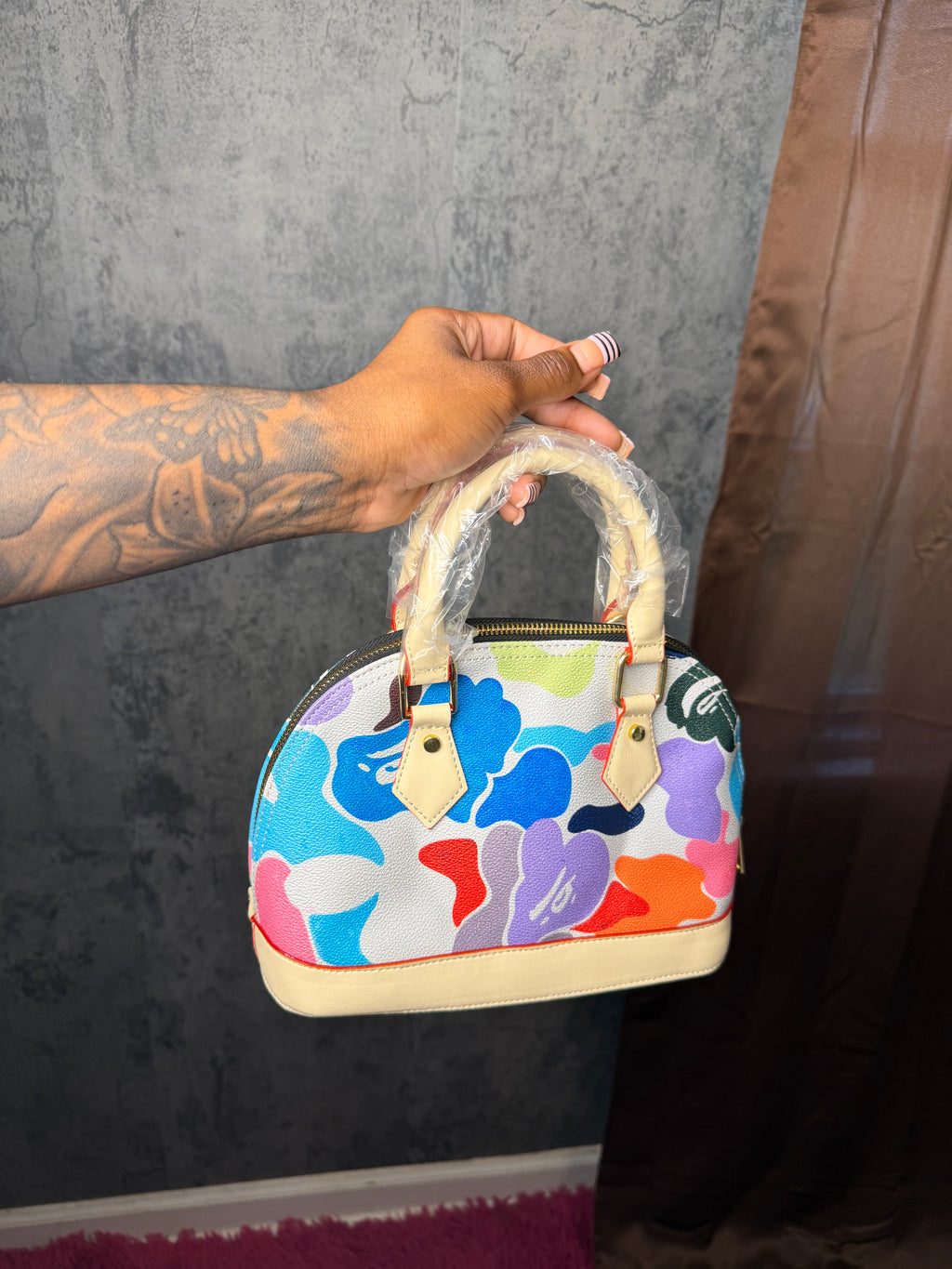 Colorful camo shell bag