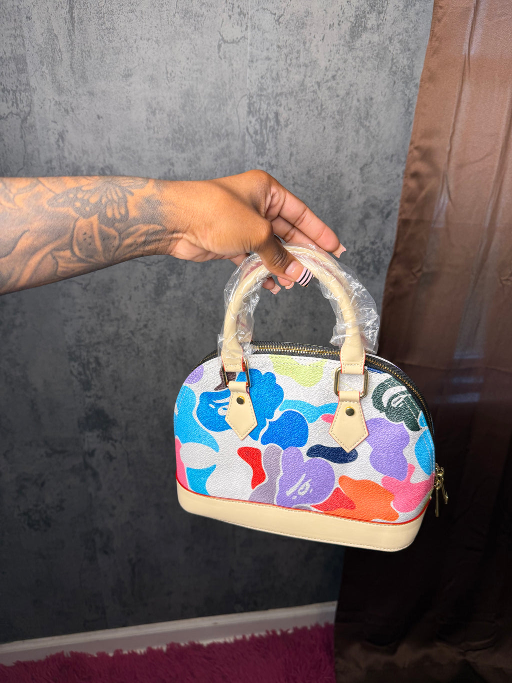 Colorful camo shell bag