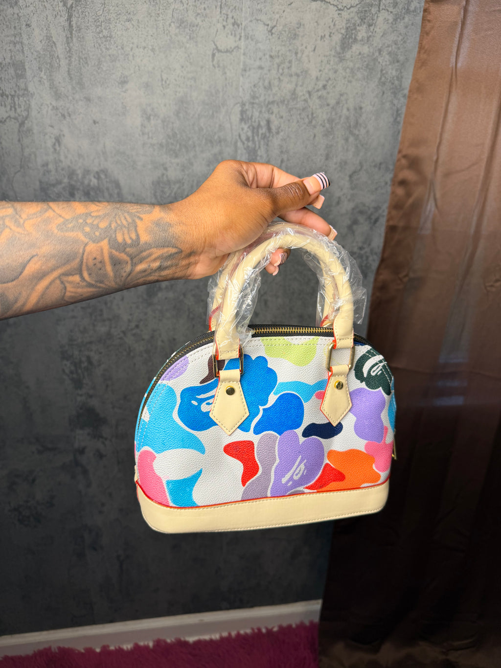 Colorful camo shell bag