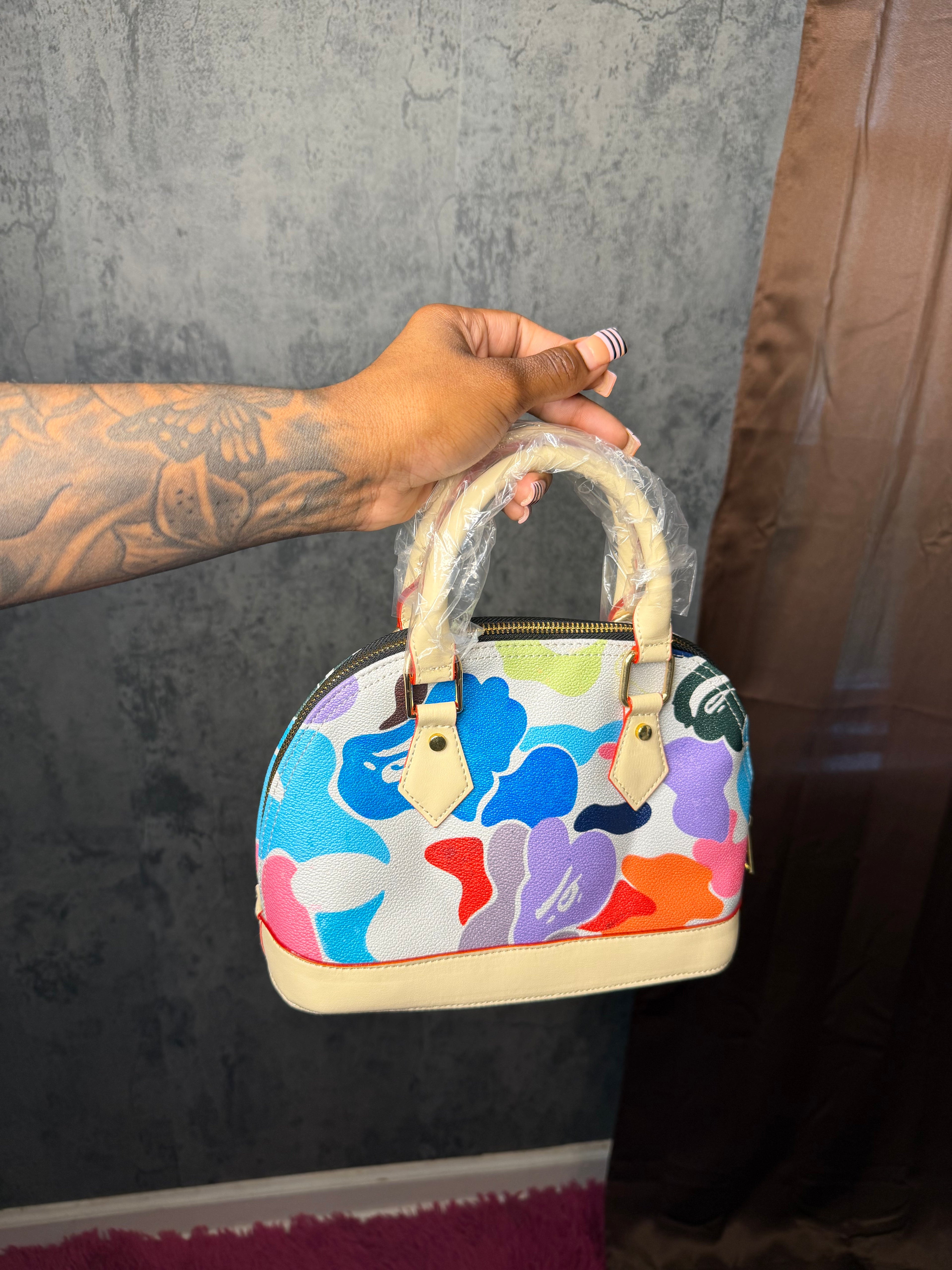 Colorful camo shell bag
