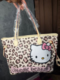 hk cheetah x chrome heart tote bag